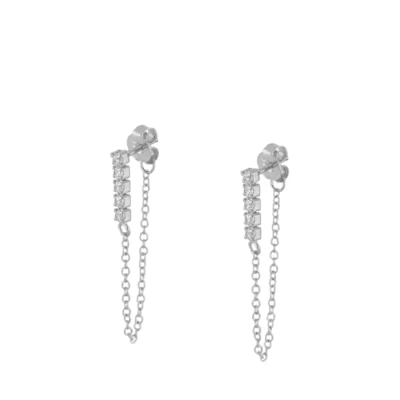 New Stainless Steel Cubic Zirconia Hoop Earrings Small Pendant