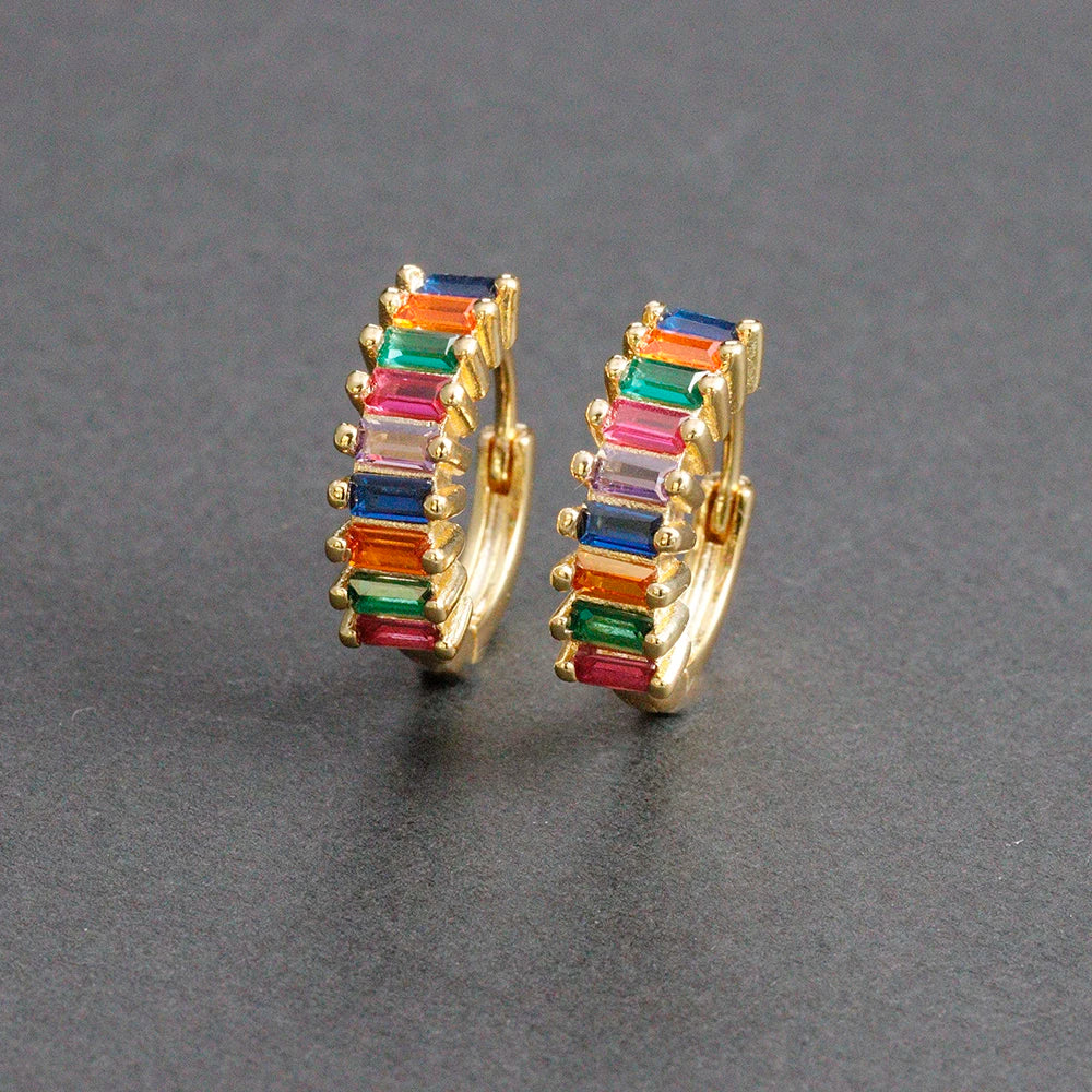 Fashion Stainless Steel Zircon Chain Hoop Earrings Helix Tragus
