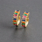 Fashion Stainless Steel Zircon Chain Hoop Earrings Helix Tragus