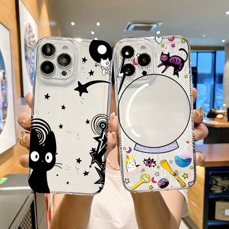 Cute Black Cat Y2k Case for Samsung Galaxy S25 S24 S23 Ultra S22 FE A54 A55