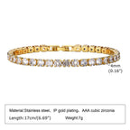 6mm Paperclip Chain Bracelet 18k Gold Plated Stainless Steel Link Adjustable Stackable Jewelry for Women Girls Gift