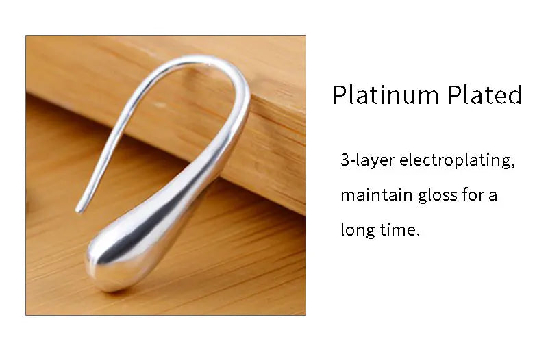 925 Sterling Silver Teardrop Stud Earrings Women High Quality Party Jewellery