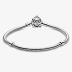 New 925 Silver Sparkling Heart to Heart Double Loop Leather Rope Weaving Bracelet Fashion DIY Charm Exquisite Jewelry Gift