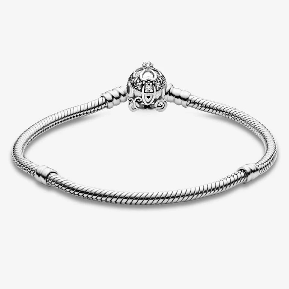 New 925 Silver Sparkling Heart to Heart Double Loop Leather Rope Weaving Bracelet Fashion DIY Charm Exquisite Jewelry Gift
