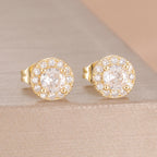 2PCS Fashion Geometry Zirconia Twinkle Star Stud Earrings Shinny