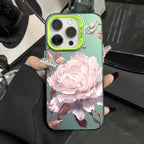 Gold Lotus Silver IMD Case for iPhone 16 15 14 13 12 11 Pro Max