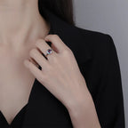 925 Sterling Silver Colour Zircon Open Rings For Women Engagement Luxury Jewelry Gift Female  Jewellery