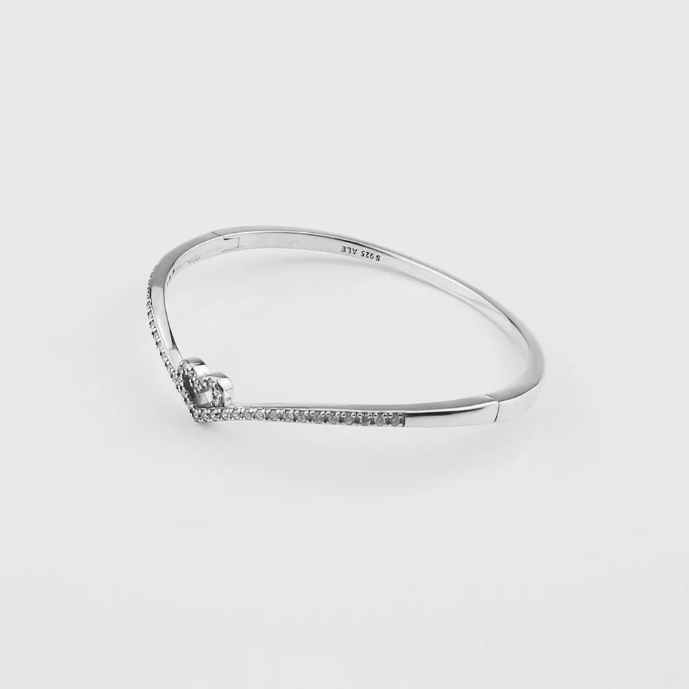 For Women 925 Sterling Silver Moments Heart Closure Bracelet Classic Snake Chain Jewelry Gift Fit Original Charm DIY
