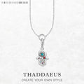 Hand of Fatima Charm Necklace 925 Sterling Silver Bohemia Men Women Gift