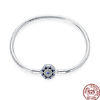 925 Silver 17-20CM Heart Pave Zirconia Original Bracelets Infinity Bracelet Fit DIY Charms Bead Birthday Jewelry Gifts Hot Sale