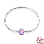 925 Silver 17-20CM Heart Pave Zirconia Original Bracelets Infinity Bracelet Fit DIY Charms Bead Birthday Jewelry Gifts Hot Sale