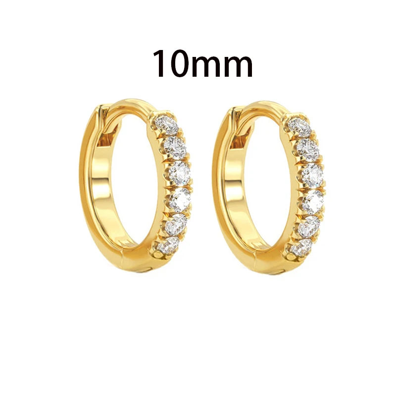 2022 New Stainless Steel Minimal Hoop Earrings Cubic Zirconia