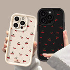 Small Cherry Pattern Case for iPhone 17 16 15 14 13 12 11 Pro Max XR XS Mini