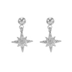 2PCS Gold Colour Crystal Zirconia Chain Hoop Earrings Small Pendant