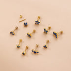 New Stainless Steel Blue Zircon Collection Stud Earrings Butterfly