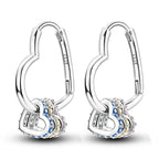 925 Sterling Silver Personality Asymmetric Drop Earrings Versatile Jewellery
