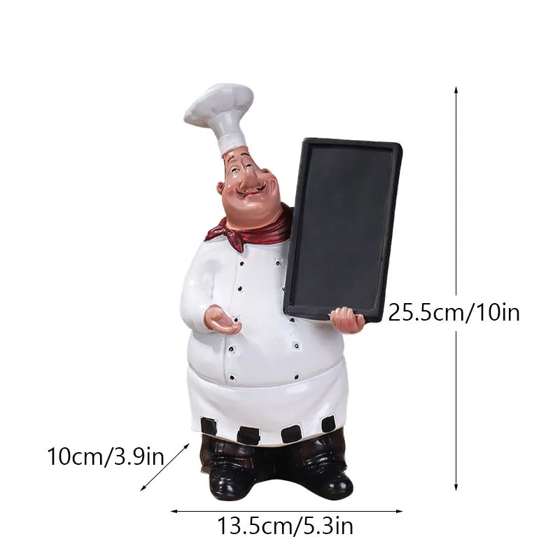 Chef Figure Collections Paper Holder Sculpture Dinner Table Kitchen Decoration