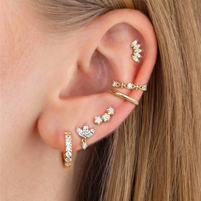 2022 New Stainless Steel Minimal Hoop Earrings Cubic Zirconia