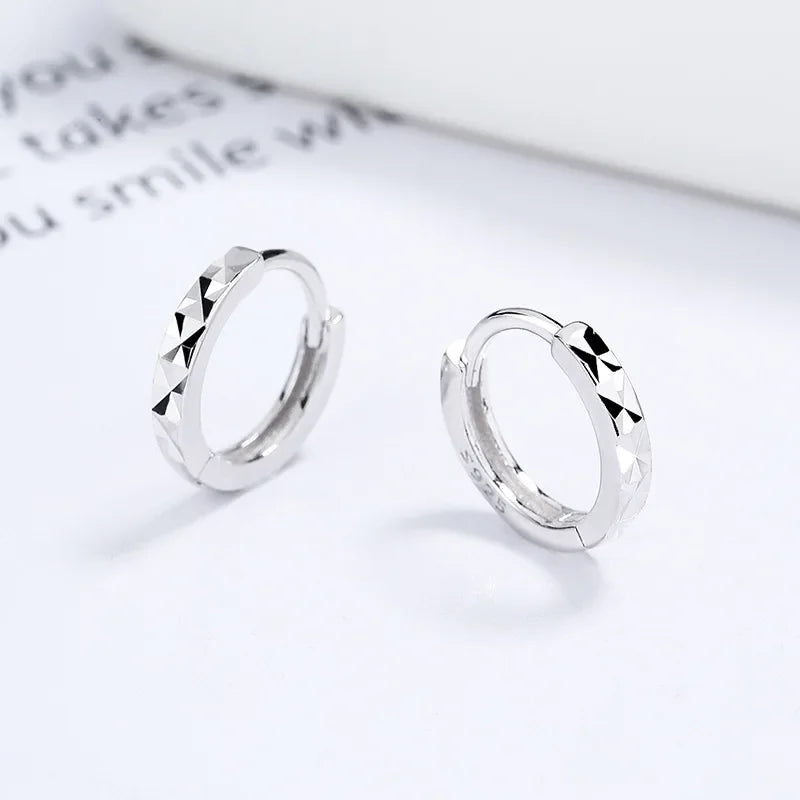 925 Sterling Silver Hoop Earrings Women High Quality Fashion Jewellery Gift