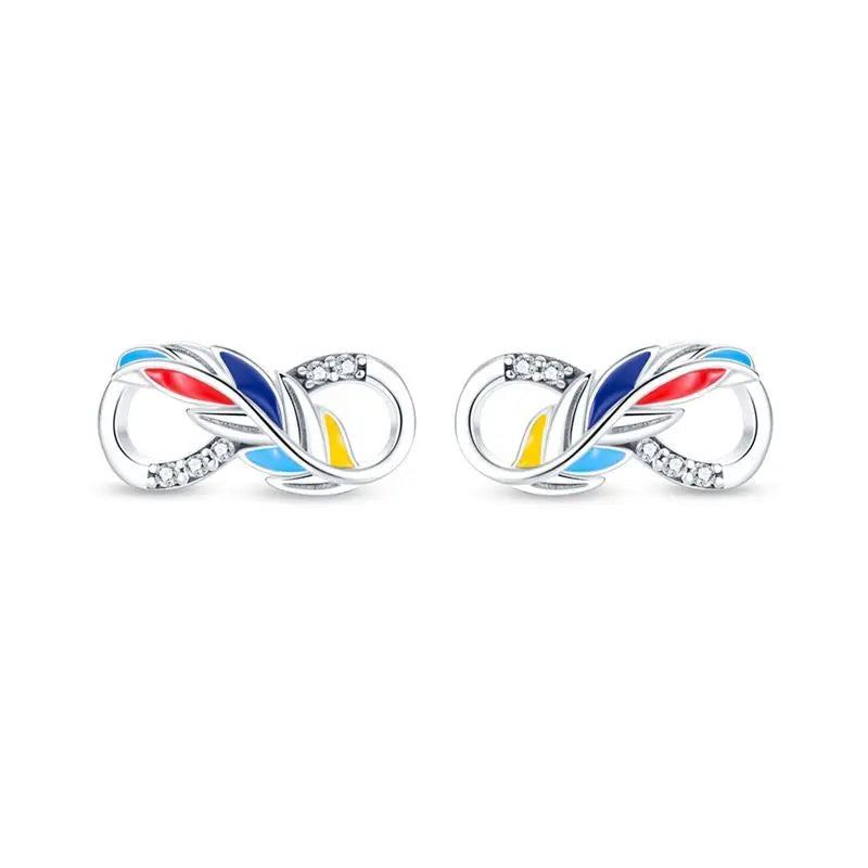 925 Sterling Silver Dreamcatcher Feather Ear Studs Hoop Earrings Jewellery Gift
