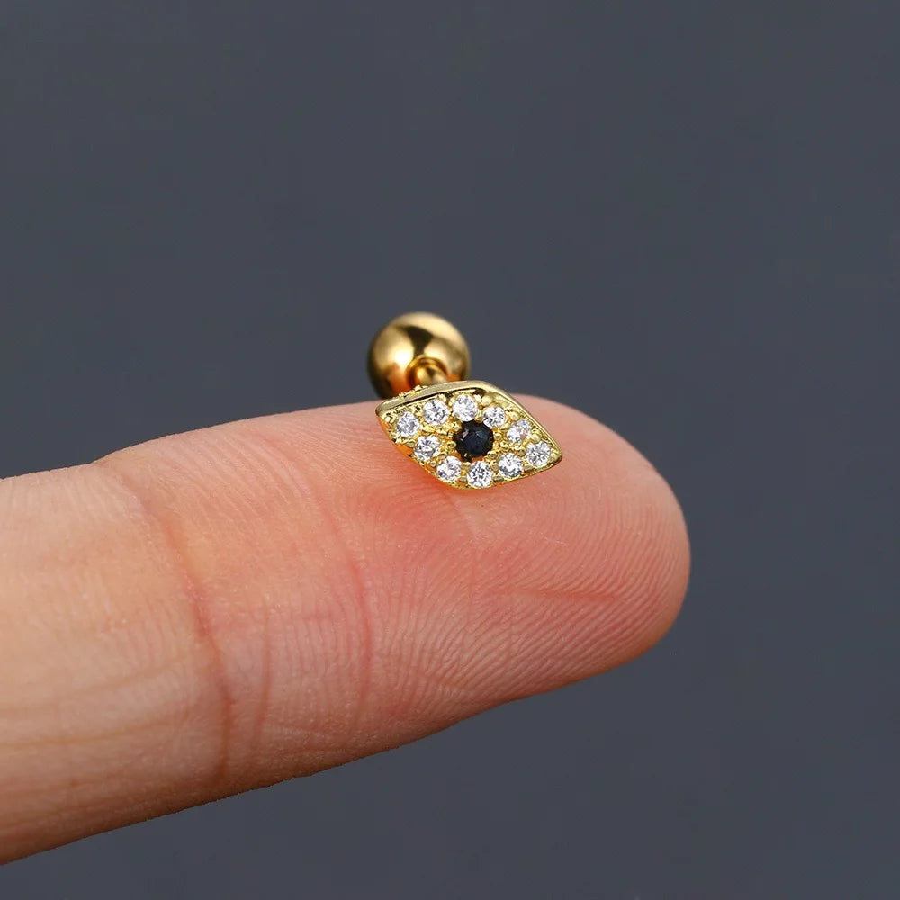 1PC 2023 Daith Ear Ring Piercing Star Eye Tragus Helix Septum Steel
