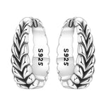 925 Sterling Silver Vintage Vine Versatile Hoop Earrings Fine Birthday Gift