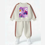 K-pop Girls Spring Clothing Set Cartoon Print Sweatshirt and Joggers Suit