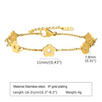 Waterproof Flower Bracelet, Stainless Steel Wrist Chain Bangles  Lucky Jewelry For Women Gift