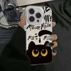 Black Cat Eating Fish Silver Case for Redmi Note 14 13 12 11 Pro