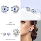 925 Sterling Silver Religious Demon Evil Eye Zircon Stud Earrings Gift