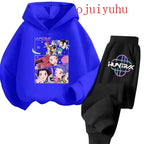 Kids Kpop Demon Hunters Kawaii Hoodie & Sweatpants Set Anime Cartoon Clothing