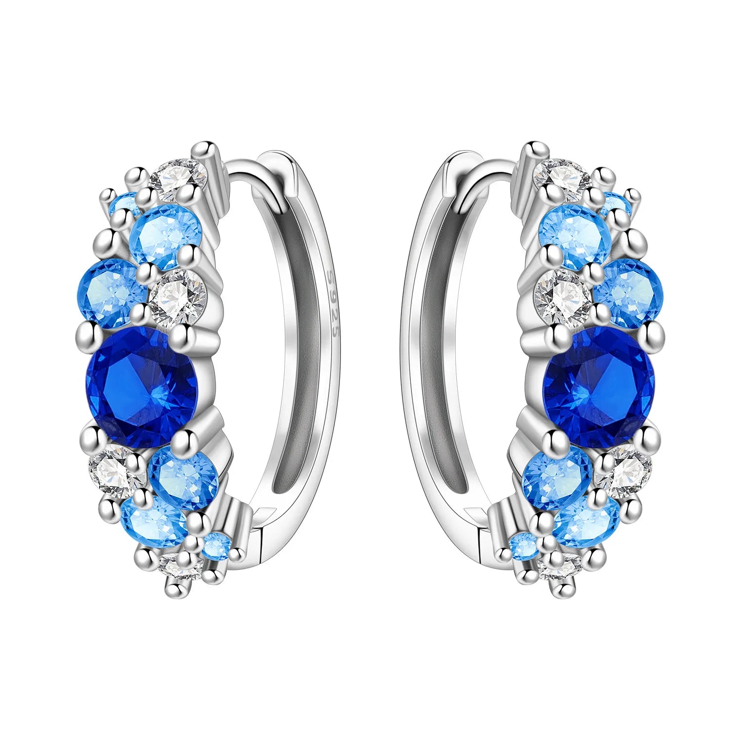 925 Sterling Silver Animal Plant Green Zircon Circle Hoop Earrings Jewellery