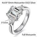 4ct Lab Grown Ruby Colombian Emerald Ring 925 Sterling Silver Moissanite Band