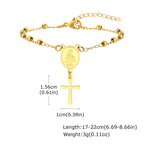 316L Stainless Steel Cross Bracelet for Women, Fashion Adjustable Chain Religious Christian Jewelry