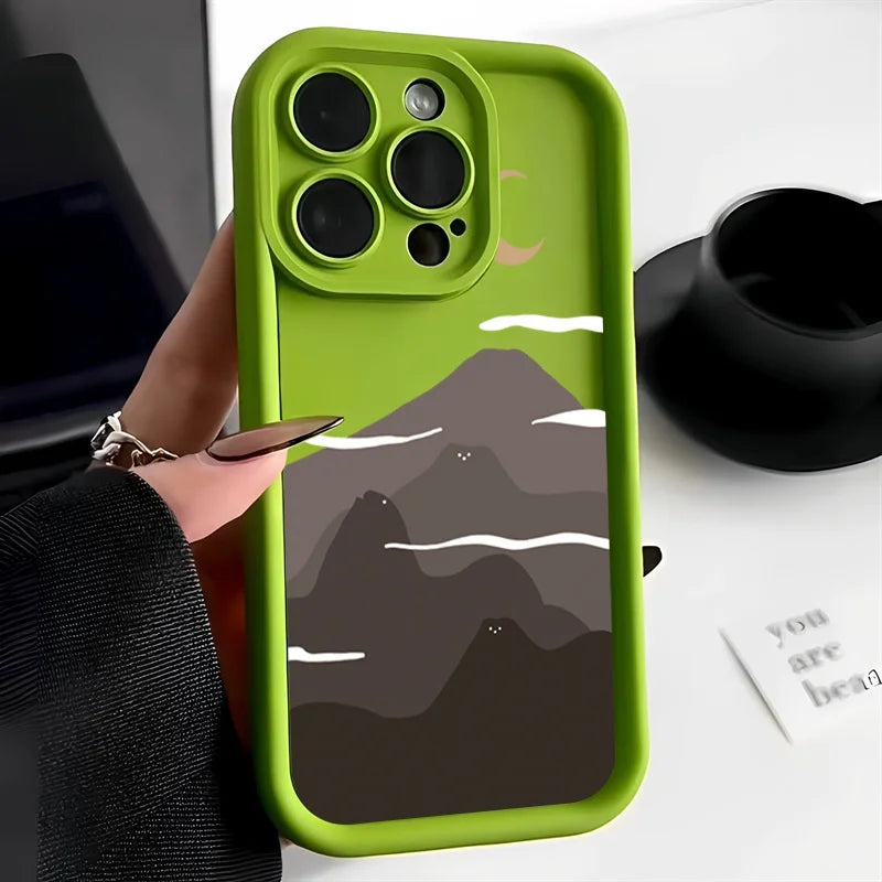 Mountain Cloud Silicon Case for iPhone 17 16 15 14 13 12 11 Pro Max Plus Air