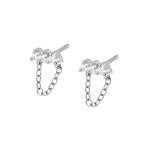 New Stainless Steel Zirconia Hoop Earring Cloud Star Moon Chain Pendant