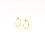 New Stainless Steel Cubic Zirconia Link Chain Ear Studs Triangle