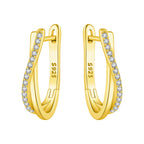 925 Sterling Silver Simple Diamond Shaped Ear Hook Hoop Earrings Jewellery