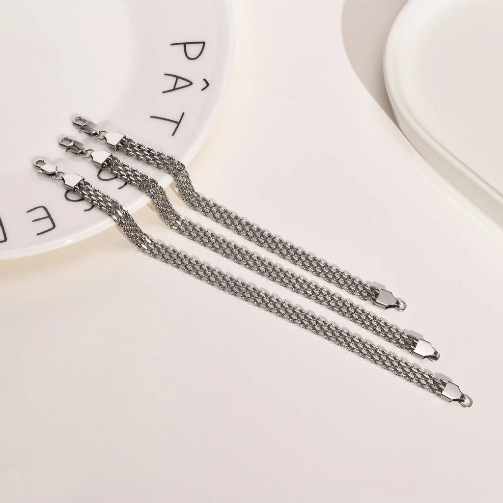 6mm Waterproof Mesh Link Chain Bracelet For Women, 18k Gold Plated Stainless Steel Adjustable, Non Tarnish Jewelry 17cm-21cm