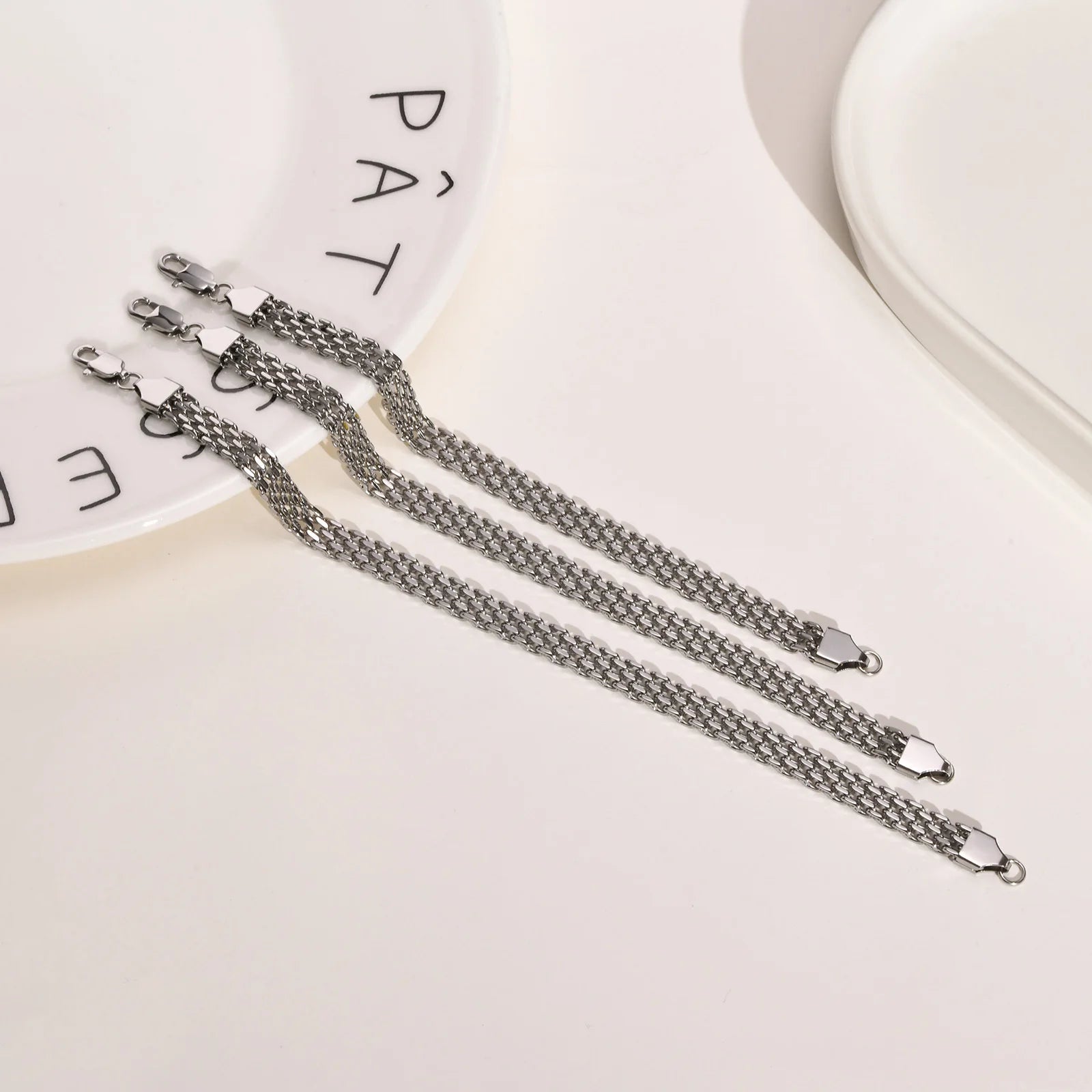 6mm Waterproof Mesh Link Chain Bracelet For Women, 18k Gold Plated Stainless Steel Adjustable, Non Tarnish Jewelry 17cm-21cm