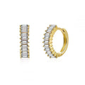 2022 Stainless Steel Zircon Square Chain Hoop Earrings Small Pendant