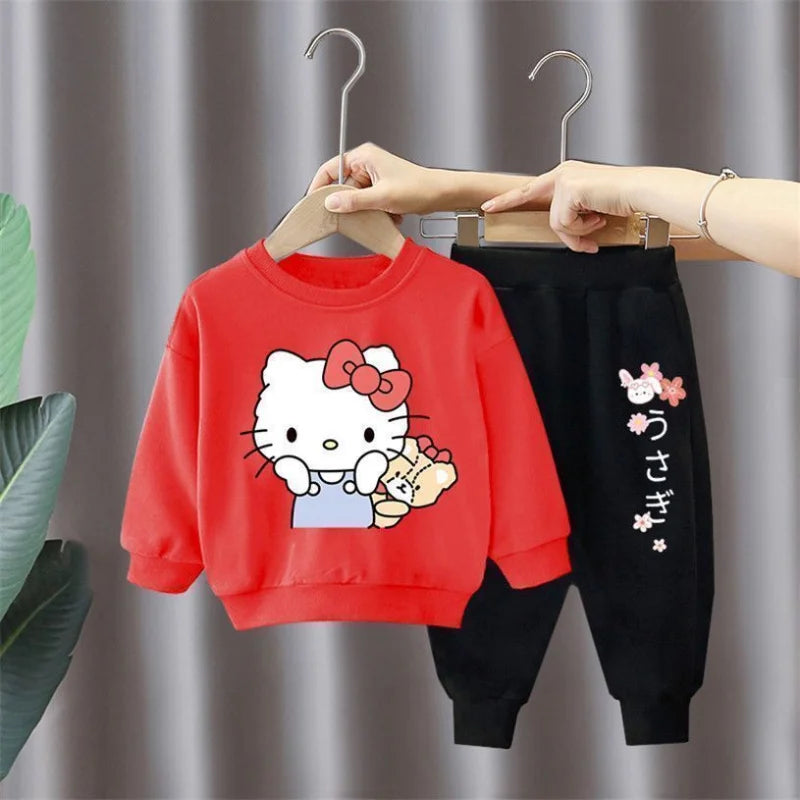 Sanrio Hello Kitty Boys and Girls Tracksuit Spring Autumn Clothing Set