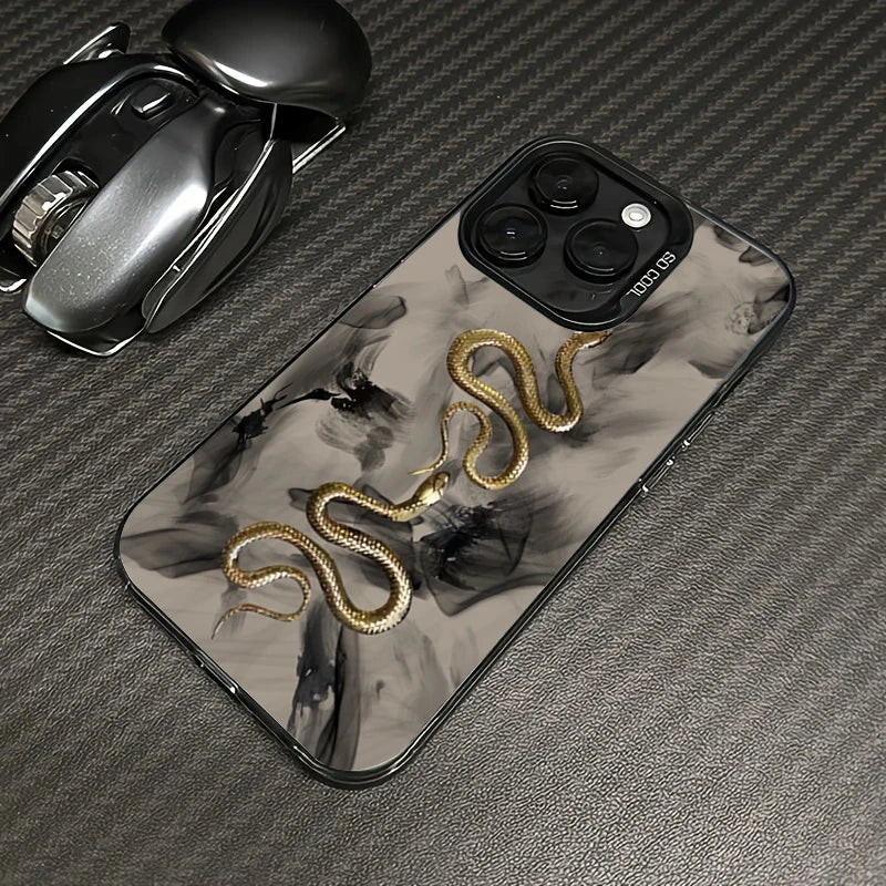 Golden Snake Silver Case for Xiaomi Mi 15 14 13 12 Pro Poco F6 X6