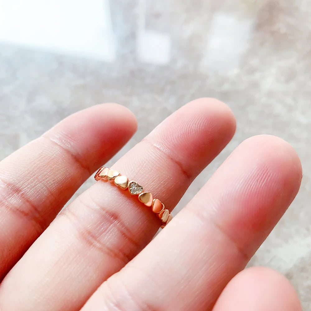 Love Hearts Ring 925 Sterling Silver Romantic Fine Jewellery Women Gift