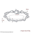 Twisted Circle Chain Bracelet 925 Sterling Silver Luxury Fashion Lovers Gift