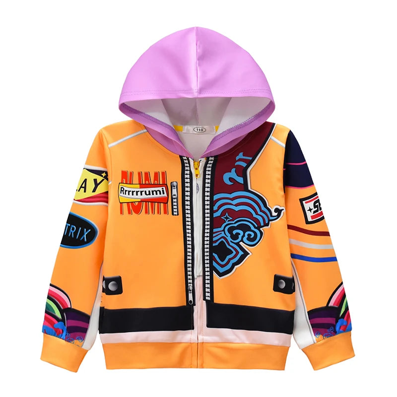 Kids Kpop Demon Hunter Hoodie and Pants Set Fashion Girls Casual Clothing