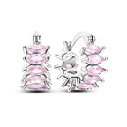 925 Sterling Silver Purple Inlaid Stone Versatile Hoop Earrings Birthday Gift