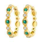 925 Sterling Silver Rainbow Gradient Versatile Hoop Earrings Fine Birthday Gift