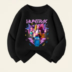 K-pop Girls O-Neck Thin Hoodies Spring Fall Casual Breathable Pullovers