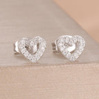 2PCS Fashion Geometry Zirconia Twinkle Star Stud Earrings Shinny